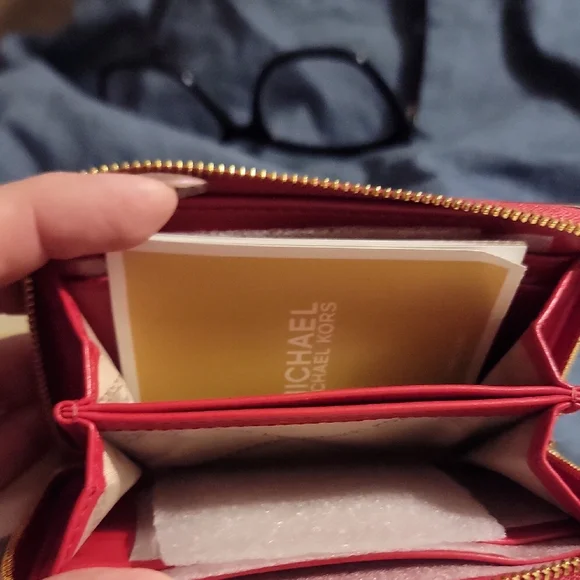 Michael Kors Cherry Red Zip Wallet - Picture 5 of 5